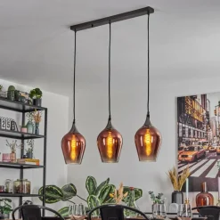 hofstein Lutarp Suspension, Suspension Chrome, Noir, 3 lumières