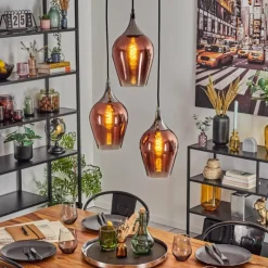 hofstein Lutarp Suspension, Suspension Chrome, Noir, 3 lumières