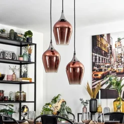 hofstein Lutarp Suspension, Suspension Chrome, Noir, 3 lumières