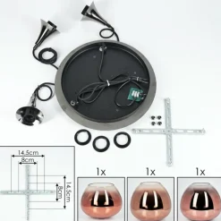 hofstein Lutarp Suspension, Suspension Chrome, Noir, 3 lumières