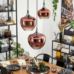 hofstein Lutarp Suspension, Suspension Chrome, Noir, 3 lumières