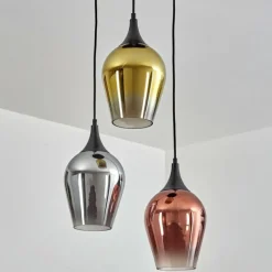 Lampes Dorées-hofstein Lutarp Suspension, Suspension, Suspension grappe Or, Clair, Cuivré, Fumé, 3 lumières