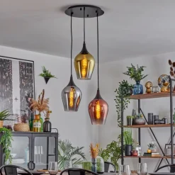 Lampes Dorées-hofstein Lutarp Suspension, Suspension, Suspension grappe Or, Clair, Cuivré, Fumé, 3 lumières