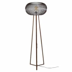 hofstein Luzinde Lampadaire Nickel mat, Noir, 1 lumière* Lampadaires Et Lampes Sur Pied