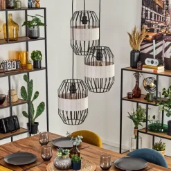 Lampes En Tissu-hofstein Macken Suspension, Suspension Noir, 3 lumières