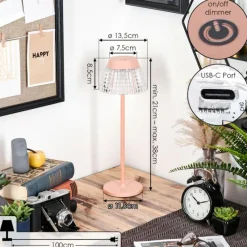 hofstein Macos Lampe de bureau, Lampe à poser, Liseuse LED Rose, 1 lumière