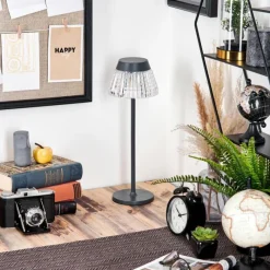 hofstein Macos Lampe de bureau, Lampe à poser, Liseuse LED Anthracite, 1 lumière