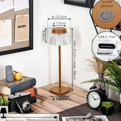 hofstein Macos Lampe de bureau, Lampe à poser, Liseuse LED Rouille, 1 lumière* Éclairage Led