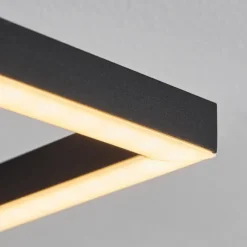 hofstein Macos Plafonnier, Spot de plafond LED Brun, Couleur bois, Noir, 1 lumière