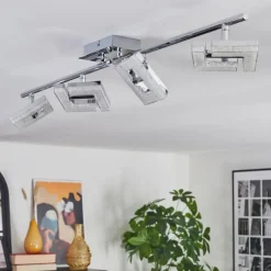 hofstein Madel Plafonnier, Spot de plafond Chrome, Nickel mat, 4 lumières* Spots Et Projecteurs