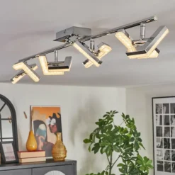 hofstein Madel Plafonnier, Spot de plafond Chrome, Nickel mat, 4 lumières* Spots Et Projecteurs