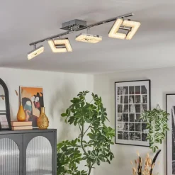 hofstein Madel Plafonnier, Spot de plafond Chrome, Nickel mat, 4 lumières* Spots Et Projecteurs