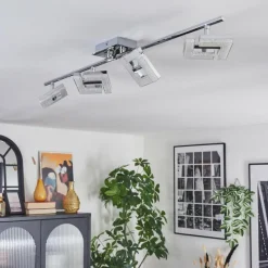 hofstein Madel Plafonnier, Spot de plafond Chrome, Nickel mat, 4 lumières* Spots Et Projecteurs