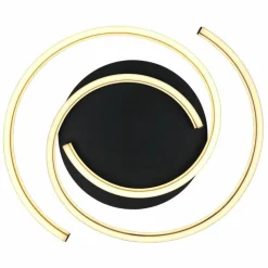 Lampes En Bois-Luminaires Globo Lighting Maika Plafonnier LED Noir, 1 lumière