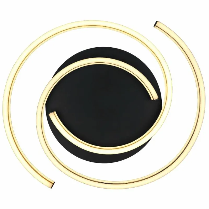 Lampes En Bois-Luminaires Globo Lighting Maika Plafonnier LED Noir, 1 lumière