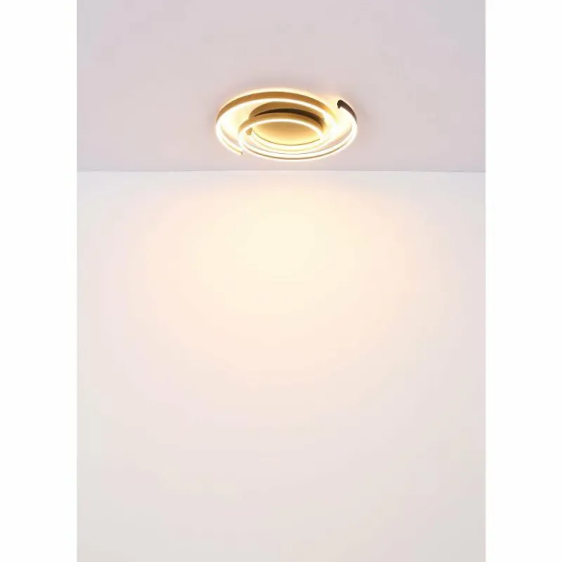 Lampes En Bois-Luminaires Globo Lighting Maika Plafonnier LED Noir, 1 lumière