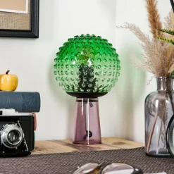 hofstein Maiorca Lampe à poser Lila, Noir, 1 lumière