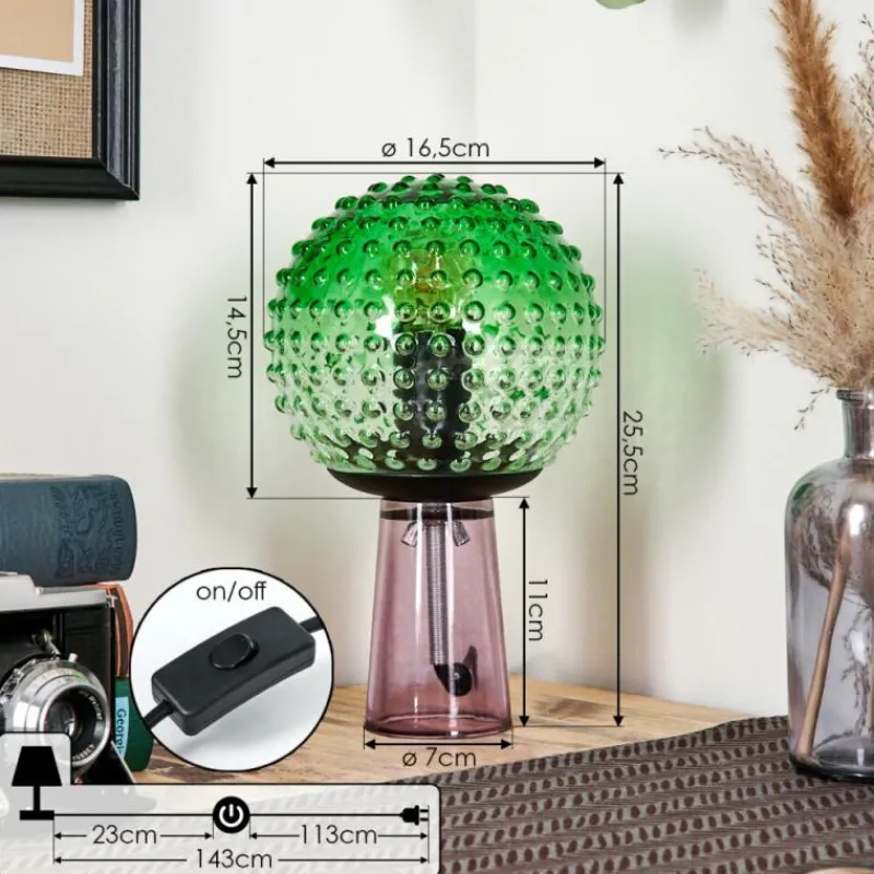 hofstein Maiorca Lampe à poser Lila, Noir, 1 lumière