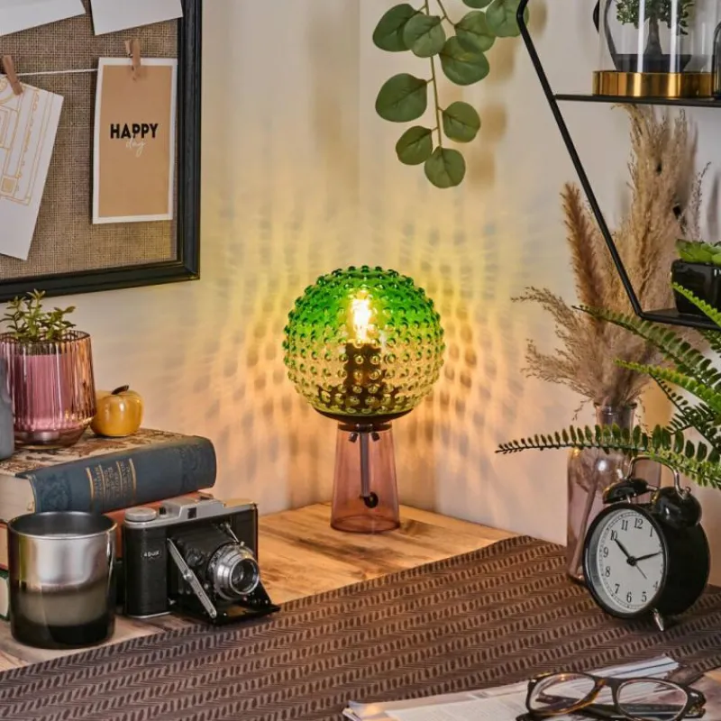 hofstein Maiorca Lampe à poser Lila, Noir, 1 lumière