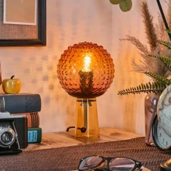 hofstein Maiorca Lampe à poser Orange, Noir, 1 lumière