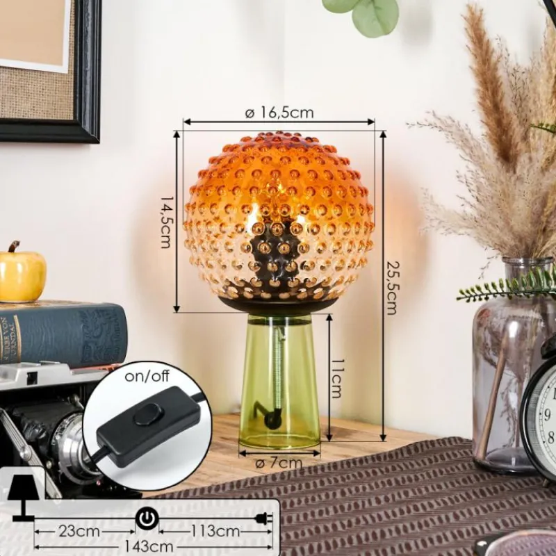 hofstein Maiorca Lampe à poser Vert, Noir, 1 lumière