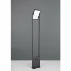Luminaires Trio Malawi Lampadaire d'extérieur LED Anthracite, 1 lumière, Détecteur de mouvement
