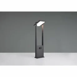 Luminaires Trio Malawi Lampadaire d'extérieur LED Anthracite, 1 lumière, Détecteur de mouvement