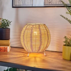 Style Boho-Chic-hofstein Malpica Lampe à poser Beige, 1 lumière