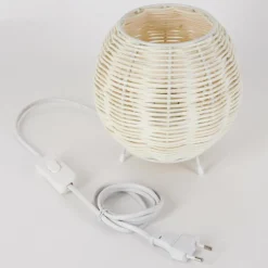 Style Boho-Chic-hofstein Malpica Lampe à poser Beige, 1 lumière