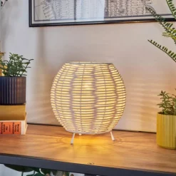 Style Boho-Chic-hofstein Malpica Lampe à poser Beige, 1 lumière