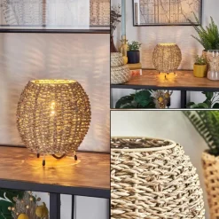 Style Boho-Chic-hofstein Malpica Lampe à poser Beige, 1 lumière