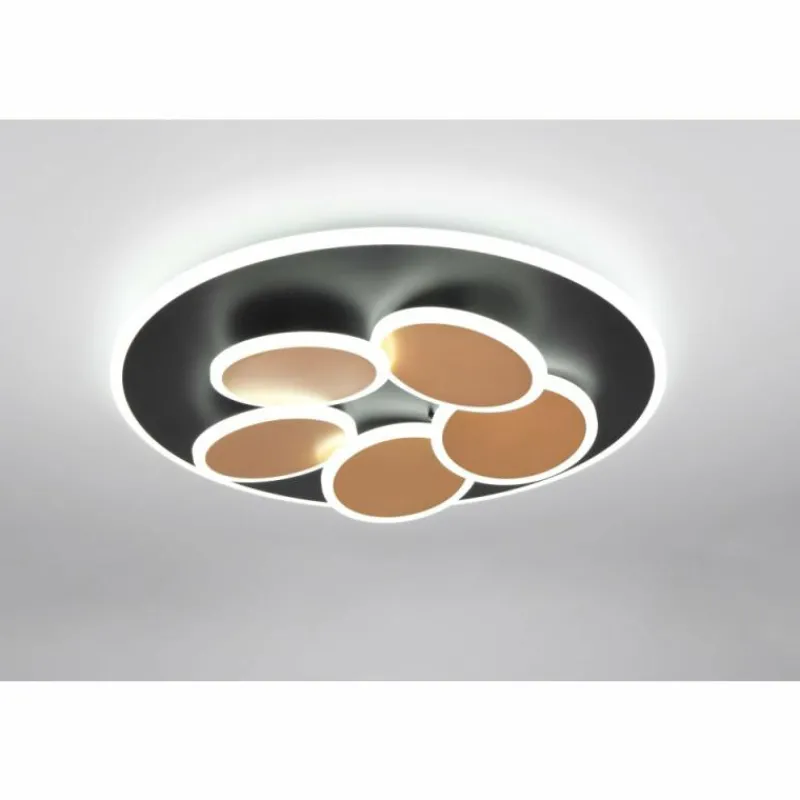 Lampes Dorées-Luminaires Trio Mandala Plafonnier LED Noir doré, 1 lumière, Télécommandes
