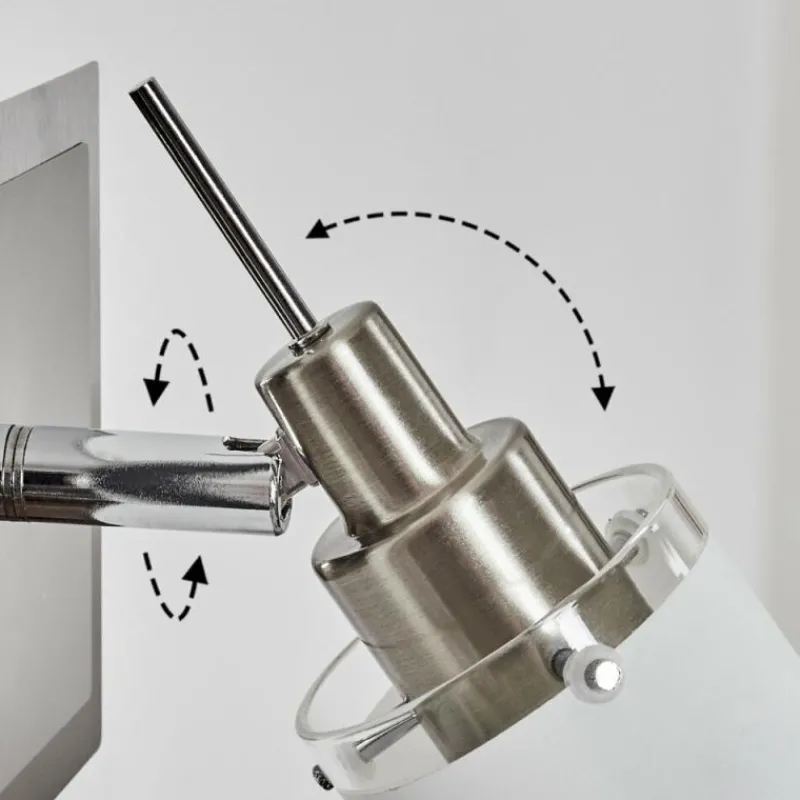 hofstein Maren Applique murale, Spot mural LED Chrome, Nickel mat, 1 lumière