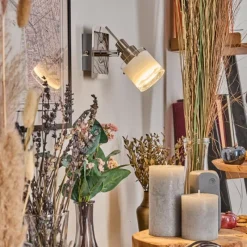 hofstein Maren Applique murale, Spot mural LED Chrome, Nickel mat, 1 lumière