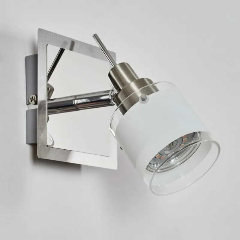 hofstein Maren Applique murale, Spot mural LED Chrome, Nickel mat, 1 lumière
