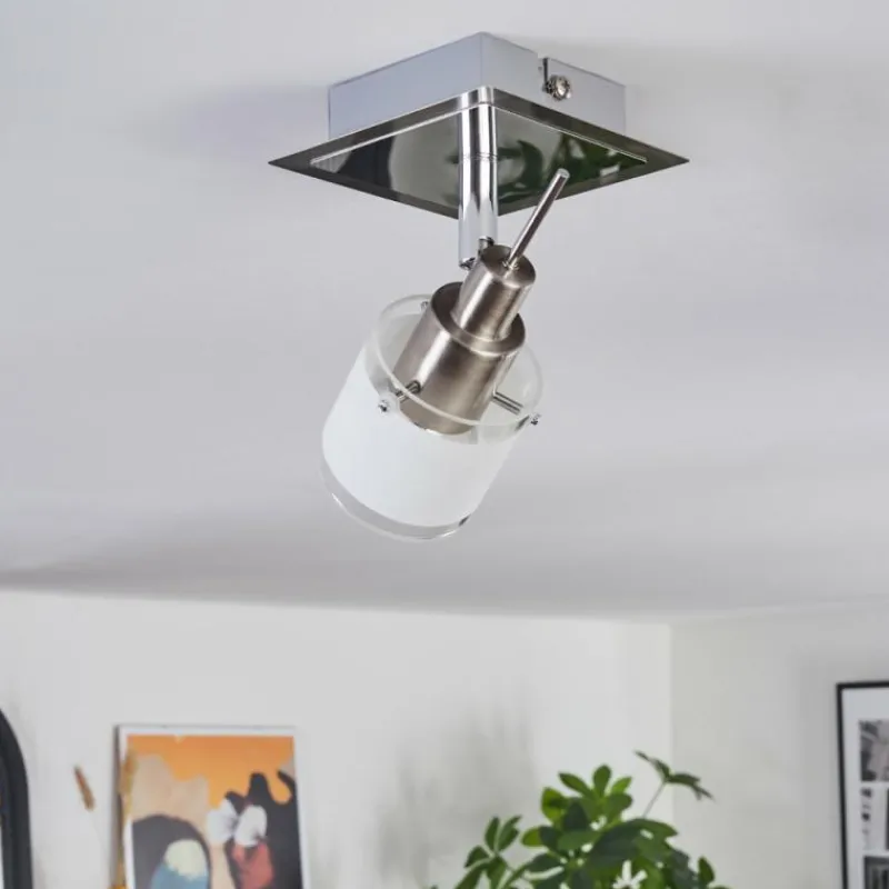 hofstein Maren Plafonnier, Spot de plafond LED Chrome, Nickel mat, 1 lumière