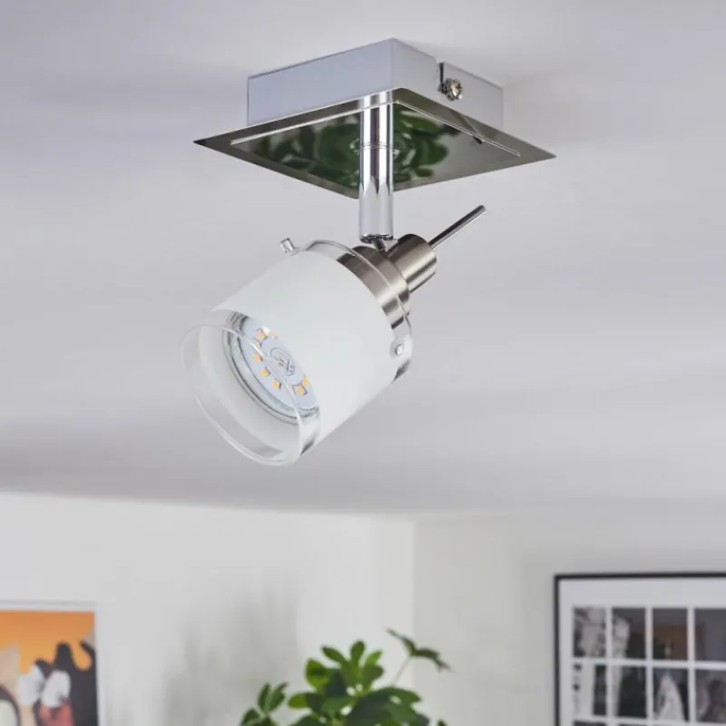 hofstein Maren Plafonnier, Spot de plafond LED Chrome, Nickel mat, 1 lumière