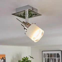 hofstein Maren Plafonnier, Spot de plafond LED Chrome, Nickel mat, 1 lumière