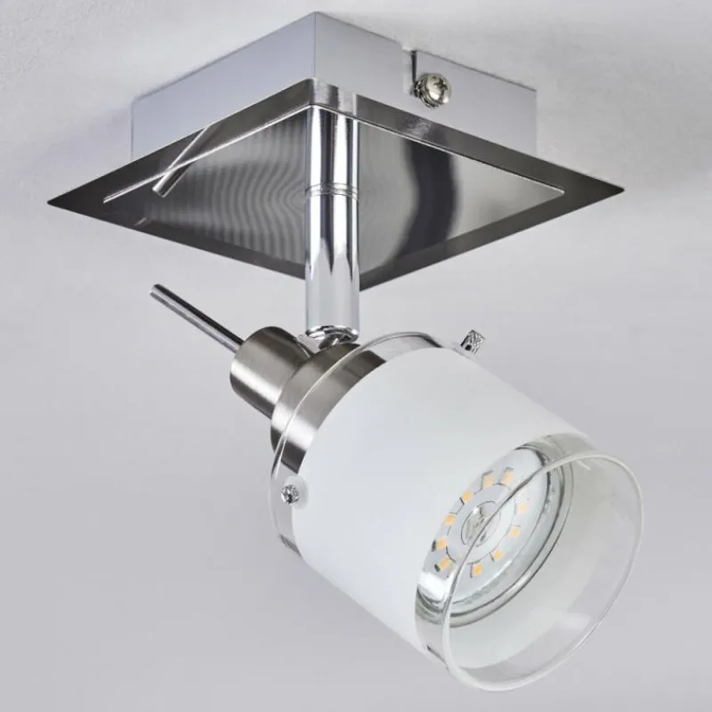 hofstein Maren Plafonnier, Spot de plafond LED Chrome, Nickel mat, 1 lumière