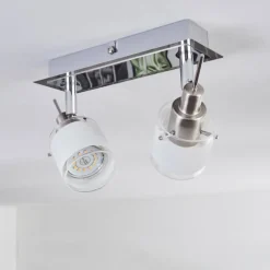 hofstein Maren Plafonnier, Spot de plafond LED Chrome, Nickel mat, 2 lumières