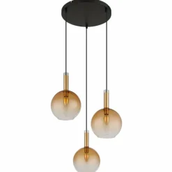 Luminaires Globo Lighting Marinella Suspension Noir, 3 lumières