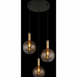 Luminaires Globo Lighting Marinella Suspension Noir, 3 lumières