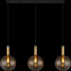 Luminaires Globo Lighting Marinella Suspension Noir, 3 lumières