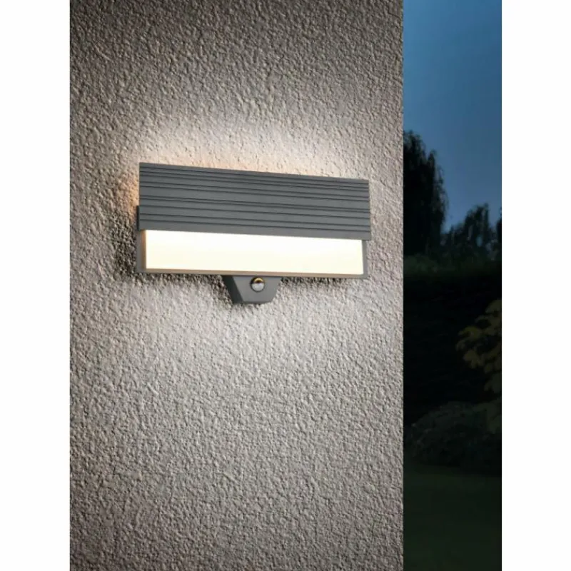 Luminaires Trio MARIZA Applique murale LED Anthracite, 1 lumière, Détecteur de mouvement