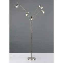 Luminaires Trio Marley Lampadaire Nickel mat, 5 lumières* Lampadaires Et Lampes Sur Pied