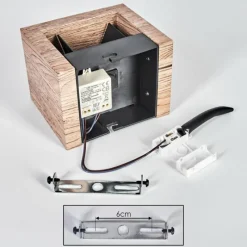 hofstein Marmorera Applique murale, Spot mural Couleur bois, Noir, 1 lumière