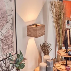 hofstein Marmorera Applique murale, Spot mural Couleur bois, Noir, 1 lumière