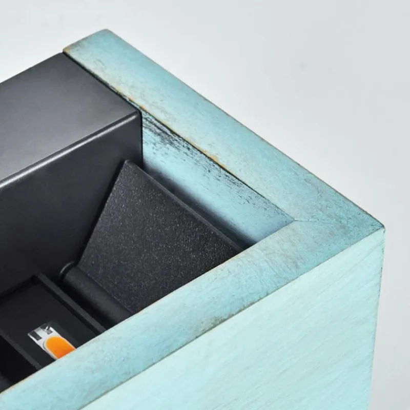 Lampes En Bois-hofstein Marmorera Applique murale, Spot mural Noir, Turquoise, 1 lumière