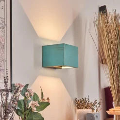 Lampes En Bois-hofstein Marmorera Applique murale, Spot mural Noir, Turquoise, 1 lumière