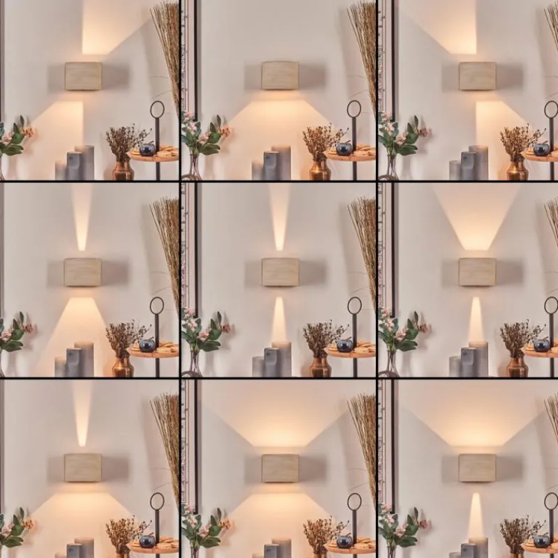 Lampes En Bois-hofstein Marmorera Applique murale, Spot mural Écru, Noir, 1 lumière